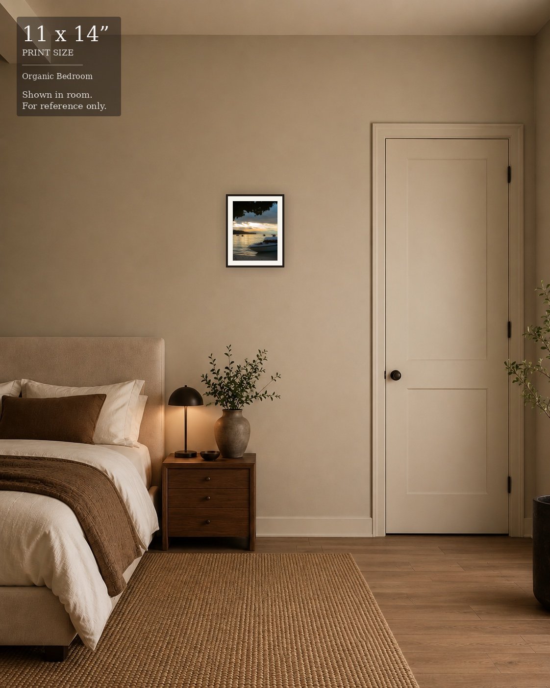 Koh Phi Phi Sunset (11×14) displayed in the Organic Bedroom