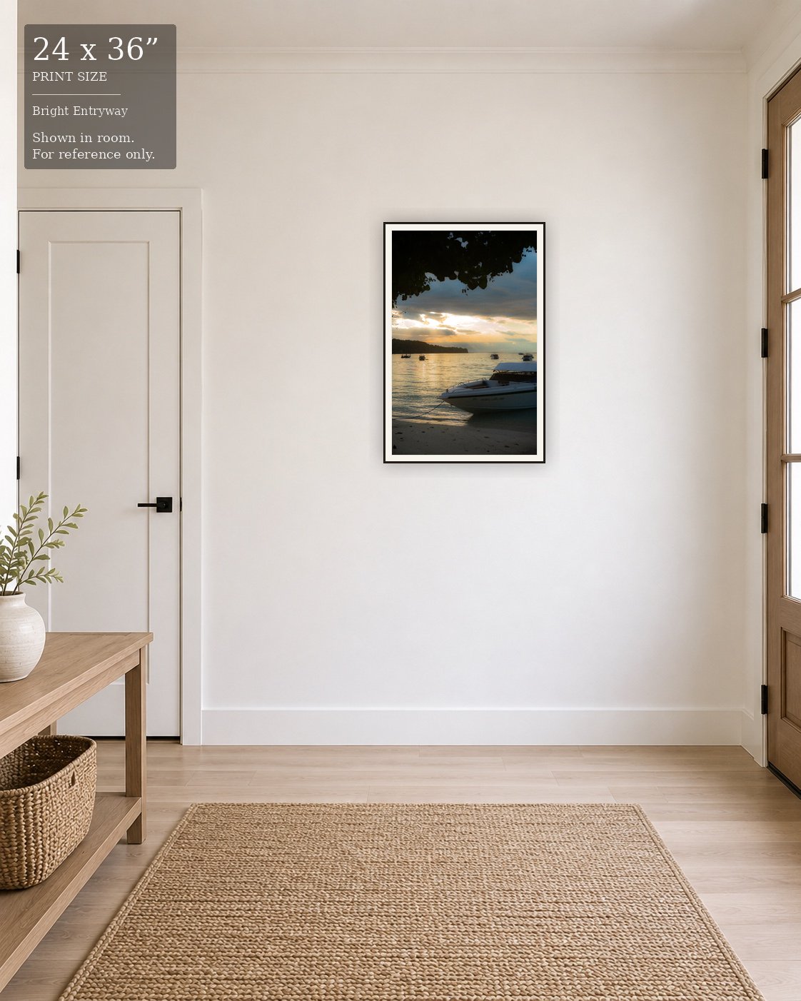 Koh Phi Phi Sunset (24×36) displayed in the Bright Entryway