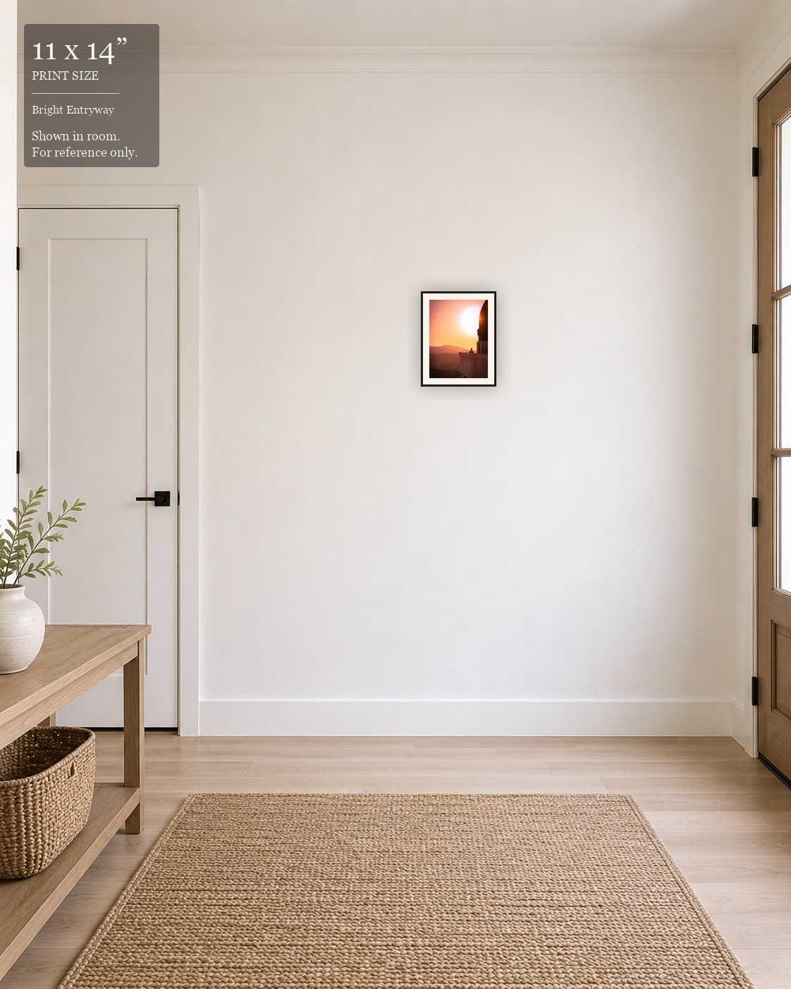 Sunset Observatory LA (11×14) displayed in the Bright Entryway
