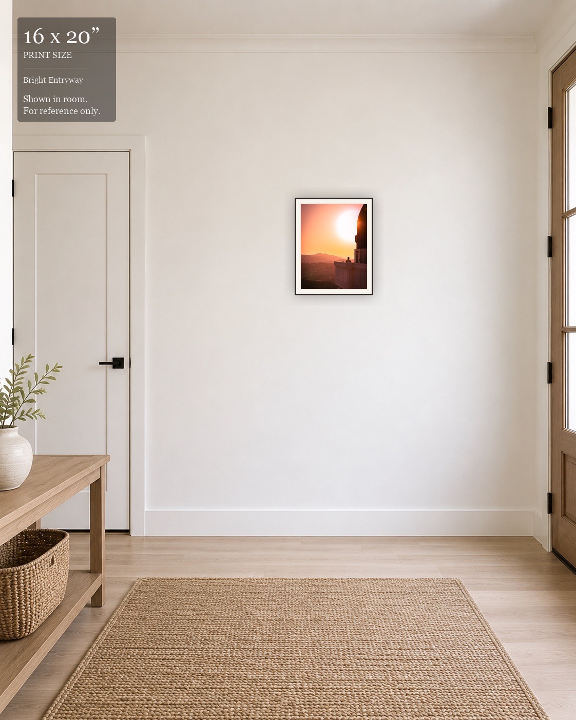 Sunset Observatory LA (16×20) displayed in the Bright Entryway