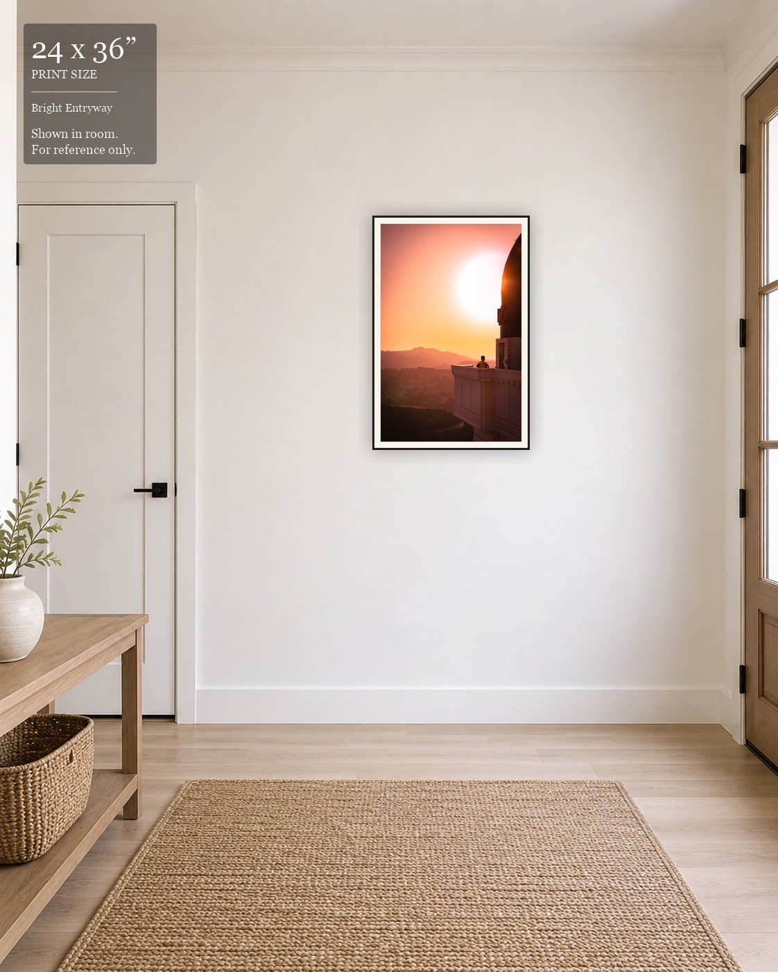 Sunset Observatory LA (24×36) displayed in the Bright Entryway