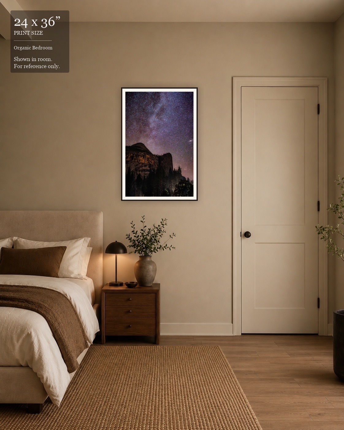 Yosemite Dome Galaxy (24×36) displayed in the Organic Bedroom