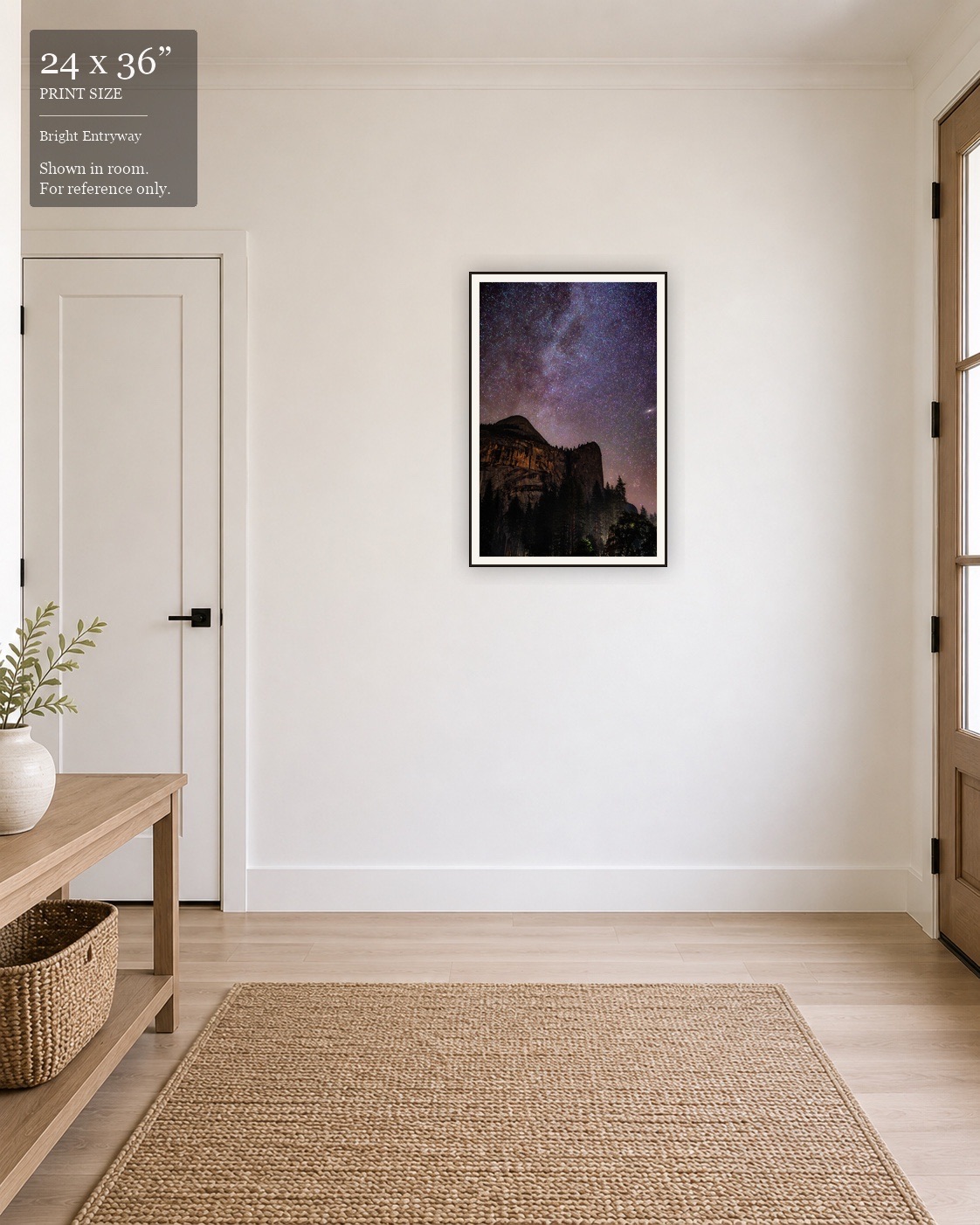 Yosemite Dome Galaxy (24×36) displayed in the Bright Entryway