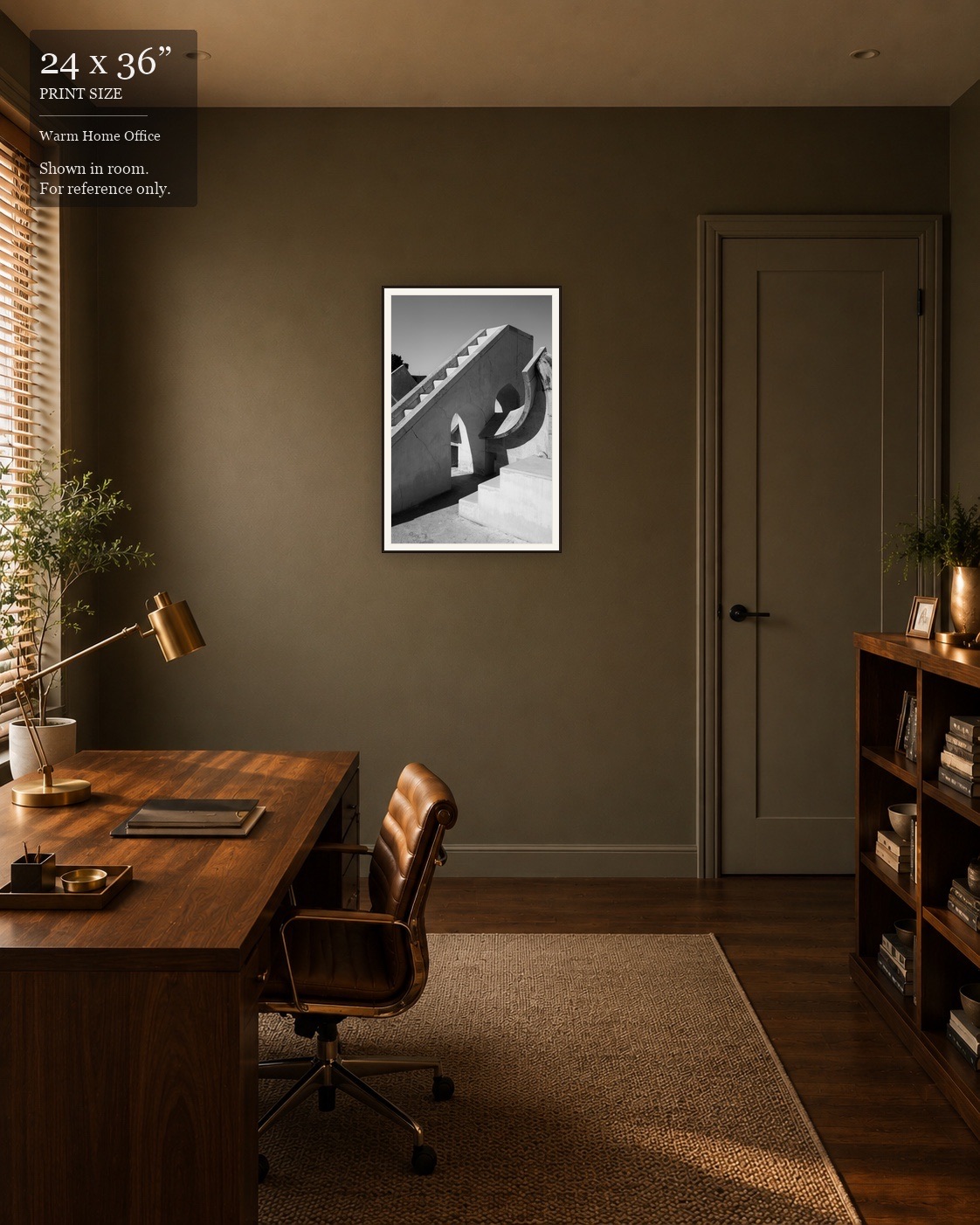 Jantar Mantar Abstract (24×36) displayed in the Warm Home Office