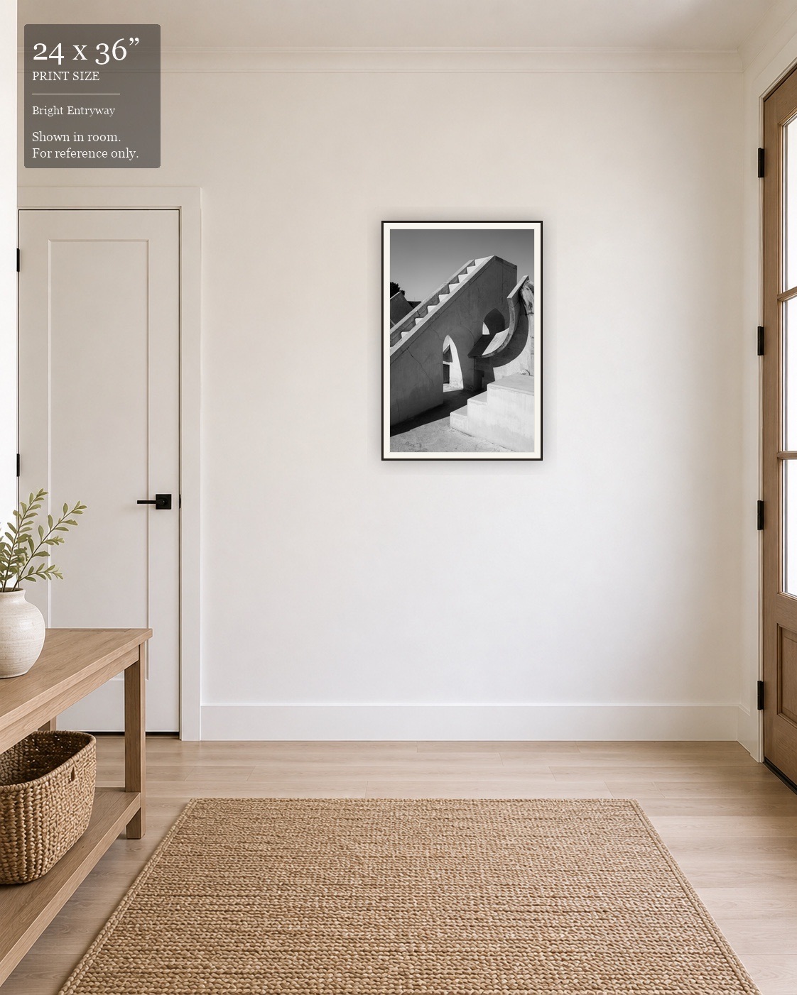 Jantar Mantar Abstract (24×36) displayed in the Bright Entryway