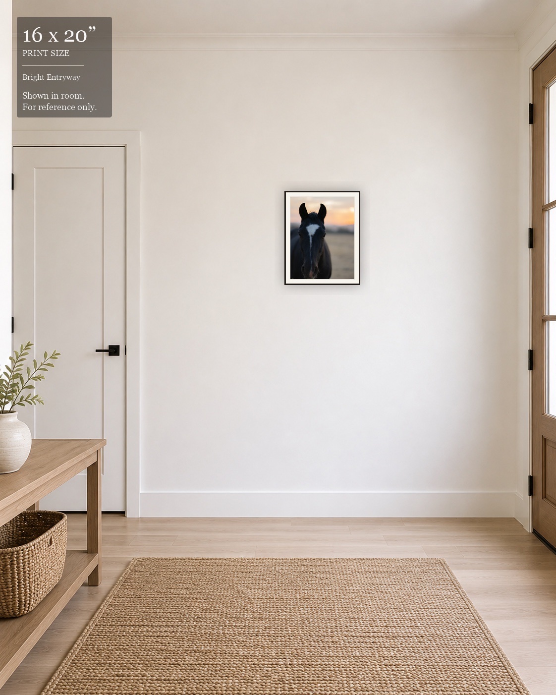 Twilight Mare (16×20) displayed in the Bright Entryway