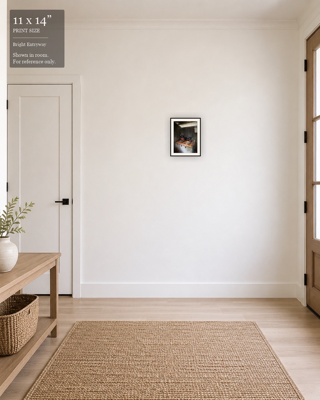 Rural Hearth (11×14) displayed in the Bright Entryway