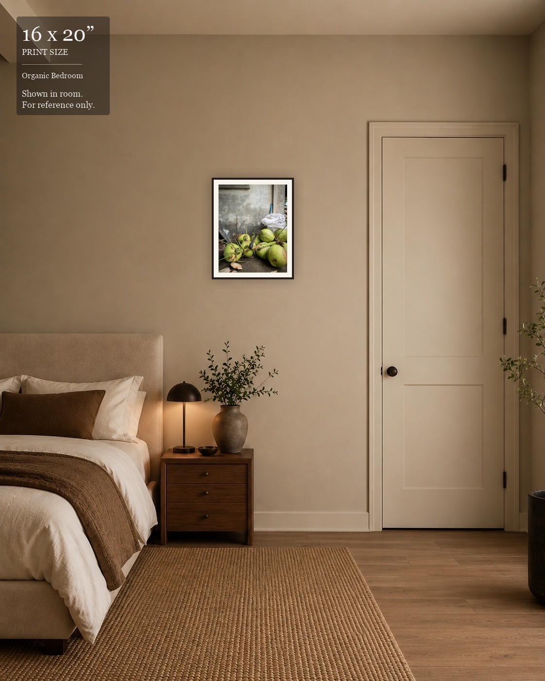 Fresh Coconuts (16×20) displayed in the Organic Bedroom