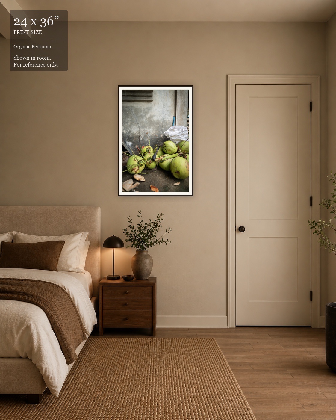 Fresh Coconuts (24×36) displayed in the Organic Bedroom